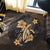 Hawaii Turtle Flower Polynesian Round Carpet - Gold - AH - Polynesian Pride