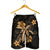 Hawaii Turtle Flower Polynesian Men's Shorts - Gold - AH - Polynesian Pride