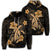 Hawaiian Turtle Flower Polynesian Hoodie Gold Unisex Art - Polynesian Pride