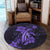 Hawaii Turtle Flower Polynesian Round Carpet - Purple - AH - Polynesian Pride