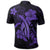 Hawaii Turtle Flower Polynesian Polo Shirt Purple - Polynesian Pride