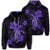 Hawaiian Turtle Flower Polynesian Hoodie Purple Unisex Art - Polynesian Pride