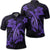 Hawaii Turtle Flower Polynesian Polo Shirt Purple Unisex Black - Polynesian Pride