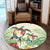 Hawaii Turtle Flowers Coconut Tree Leaf Round Carpet - AH - Polynesian Pride