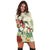 Hawaii Turtle Flowers Coconut Tree Leaf Hoodie Dress - AH - Polynesian Pride