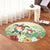 Hawaii Turtle Flowers Coconut Tree Leaf Round Carpet - AH - Polynesian Pride