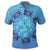 Hawaii Turtle Hibiscus Blue Polo Shirt - Polynesian Pride