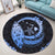 Hawaii Turtle Hibiscus Map Polynesian Round Carpet Blue - AH - Polynesian Pride