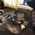 Hawaii Turtle Hibiscus Map Polynesian Round Carpet Gold - AH - Polynesian Pride