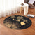 Hawaii Turtle Hibiscus Map Polynesian Round Carpet Gold - AH - Polynesian Pride