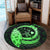 Hawaii Turtle Hibiscus Map Polynesian Round Carpet Green - AH - Polynesian Pride