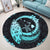 Hawaii Turtle Hibiscus Map Polynesian Round Carpet Turquoise - AH - Polynesian Pride