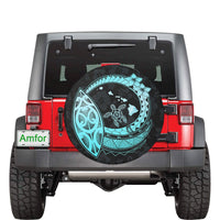 Hawaii Turtle Hibiscus Map Polynesian Turquoise Spare Tire Cover AH No hole - Polynesian Pride
