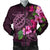 Hawaii Turtle Hibiscus Pink Simple Bomber Jacket - AH Black Unisex - Polynesian Pride