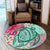 Hawaii Turtle Hibiscus Plumeria Round Carpet - Hug Style - AH - Polynesian Pride