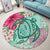 Hawaii Turtle Hibiscus Plumeria Round Carpet - Hug Style - AH - Polynesian Pride