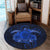 Hawaii Turtle Hibiscus Polynesian Round Carpet - Full Style - Blue - AH - Polynesian Pride