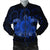 Hawaii Turtle Hibiscus Polynesian Bomber Jacket - Full Style - Blue - AH Black Unisex - Polynesian Pride