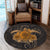 Hawaii Turtle Hibiscus Polynesian Round Carpet - Full Style - Gold - AH - Polynesian Pride