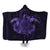 Hawaii Turtle Hibiscus Polynesian Hooded Blanket - Full Style - Purple - AH Hooded Blanket White - Polynesian Pride