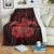 Hawaii Turtle Hibiscus Polynesian Premium Blankets - Full Style - Red - AH White - Polynesian Pride