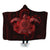 Hawaii Turtle Hibiscus Polynesian Hooded Blanket - Full Style - Red - AH Hooded Blanket White - Polynesian Pride