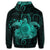 Hawaiian Turtle Hibiscus Polynesian Hoodie Full Style Turquoise - Polynesian Pride