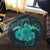 Hawaii Turtle Hibiscus Polynesian Round Carpet - Full Style - Turquoise - AH - Polynesian Pride