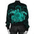 Hawaii Turtle Hibiscus Polynesian Bomber Jacket - Full Style - Turquoise - AH - Polynesian Pride