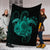 Hawaii Turtle Hibiscus Polynesian Premium Blankets - Full Style - Turquoise - AH - Polynesian Pride