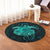 Hawaii Turtle Hibiscus Polynesian Round Carpet - Full Style - Turquoise - AH - Polynesian Pride