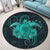 Hawaii Turtle Hibiscus Polynesian Round Carpet - Full Style - Turquoise - AH - Polynesian Pride