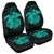 Hawaii Turtle Hibiscus Polynesian Car Seat Covers - Full Style - Turquoise - AH Universal Fit Black - Polynesian Pride