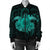 Hawaii Turtle Hibiscus Polynesian Bomber Jacket - Full Style - Turquoise - AH - Polynesian Pride