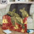 Hawaii Turtle Hibiscus Red Premium Blankets - AH - Polynesian Pride