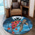 Hawaii Turtle Kanaka Hibiscus Stary Night Round Carpet - AH - Polynesian Pride