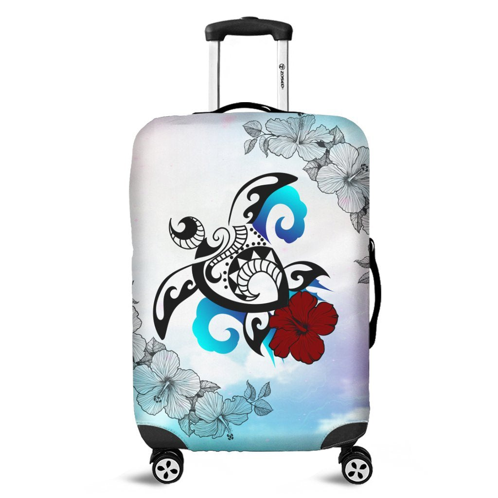 Hawaii Turtle Lollipop Plumeria Luggage Covers - AH Black - Polynesian Pride