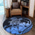 Hawaii Turtle Map Polynesian Round Carpet Safety Blue - AH - Polynesian Pride