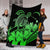 Hawaii Turtle Map Polynesian Premium Blankets Safety Green - AH - Polynesian Pride