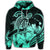 Hawaiian Turtle Map Polynesian Hoodie Safety Turquoise - Polynesian Pride