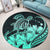 Hawaii Turtle Map Polynesian Round Carpet Safety Turquoise - AH - Polynesian Pride