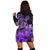 Hawaii Turtle Map Polynesian Hoodie Dress Safety Violet 2 - AH - Polynesian Pride