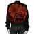 Hawaii Turtle Ohana Hibiscus Poly Bomber Jacket - Orange - AH - Polynesian Pride