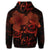 Hawaiian Turtle Ohana Hibiscus Poly Hoodie Orange - Polynesian Pride