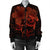 Hawaii Turtle Ohana Hibiscus Poly Bomber Jacket - Orange - AH - Polynesian Pride