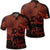 Hawaii Turtle Ohana Hibiscus Poly Polo Shirt Orange Unisex Black - Polynesian Pride