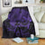 Hawaii Turtle Ohana Hibiscus Poly Premium Blankets - Purple - AH White - Polynesian Pride