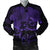 Hawaii Turtle Ohana Hibiscus Poly Bomber Jacket - Purple - AH Black Unisex - Polynesian Pride