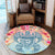 Hawaii Turtle Ohana Stary Night Hibiscus Round Carpet - AH - Polynesian Pride