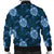 Hawaii Turtle Plumeria Blue Bomber Jacket - AH - Polynesian Pride